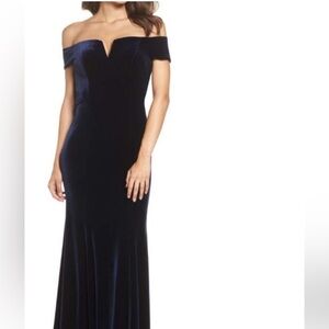 Vince Camuto Velvet Maxi Dress Dark Blue